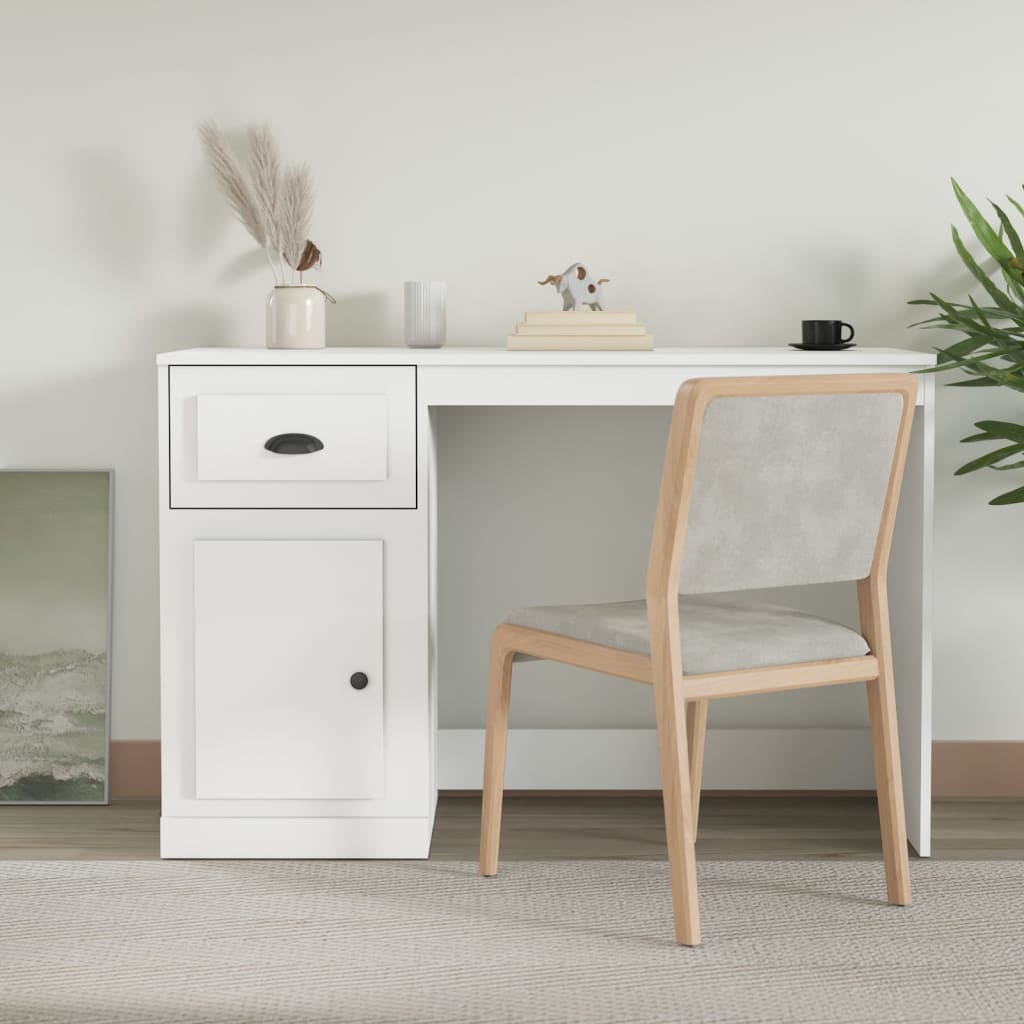 Schreibtisch Weiß mit Schublade 115x50 cm
