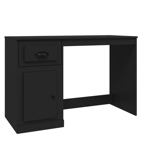 Schwarzer Schreibtisch mit Schublade 115cm