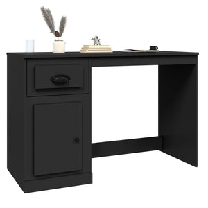 Schwarzer Schreibtisch mit Schublade 115cm