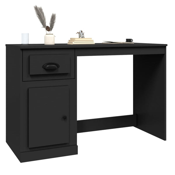 Schwarzer Schreibtisch mit Schublade 115cm