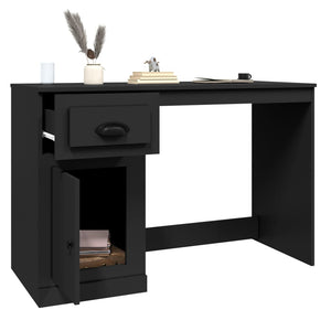 Schwarzer Schreibtisch mit Schublade 115cm