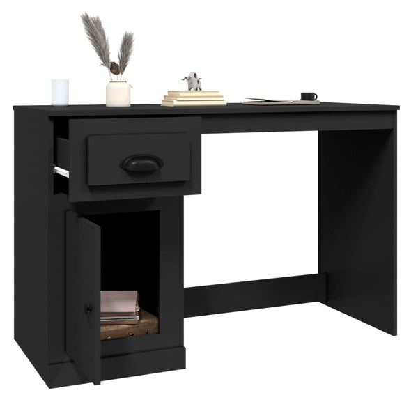 Schwarzer Schreibtisch mit Schublade 115cm
