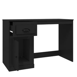 Schwarzer Schreibtisch mit Schublade 115cm