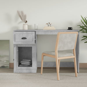 Schreibtisch Betongrau mit Schublade 115x50 cm
