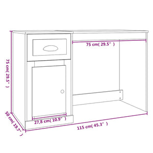 Schreibtisch Räuchereiche mit Schublade 115cm