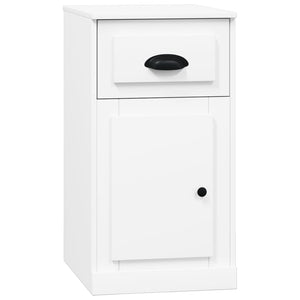 Weißer Beistellschrank mit Schublade 40x75 cm