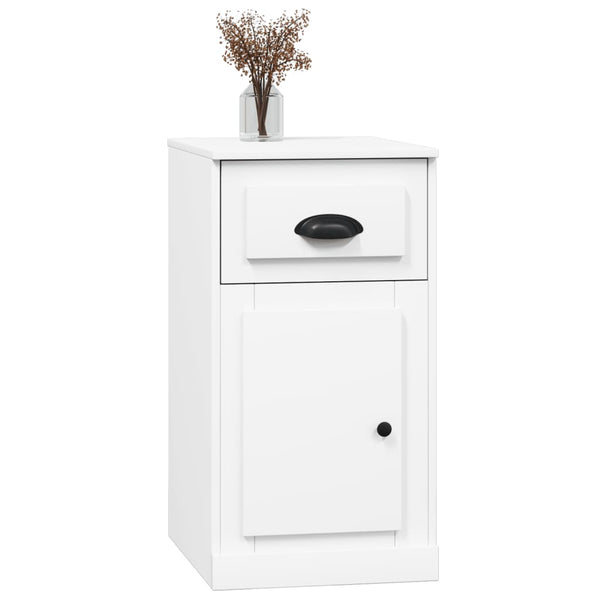 Weißer Beistellschrank mit Schublade 40x75 cm