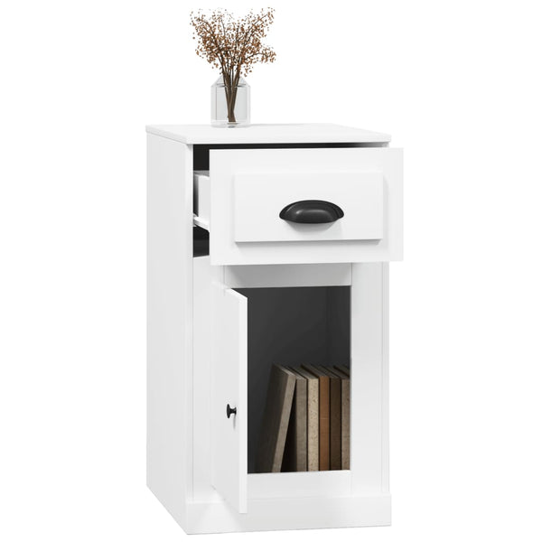 Weißer Beistellschrank mit Schublade 40x75 cm