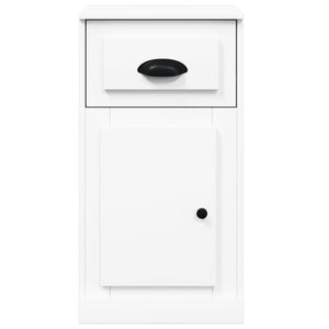 Weißer Beistellschrank mit Schublade 40x75 cm