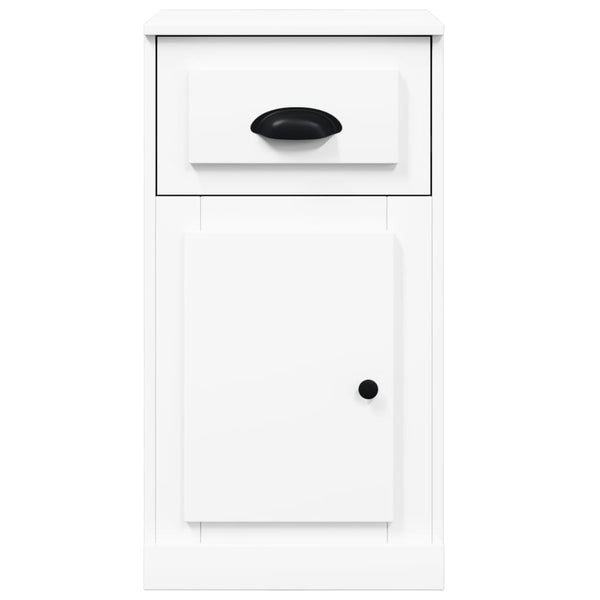 Weißer Beistellschrank mit Schublade 40x75 cm