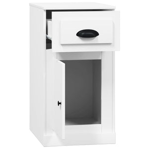 Weißer Beistellschrank mit Schublade 40x75 cm