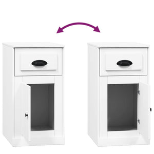 Weißer Beistellschrank mit Schublade 40x75 cm