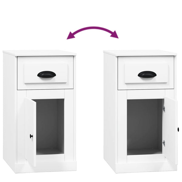 Weißer Beistellschrank mit Schublade 40x75 cm