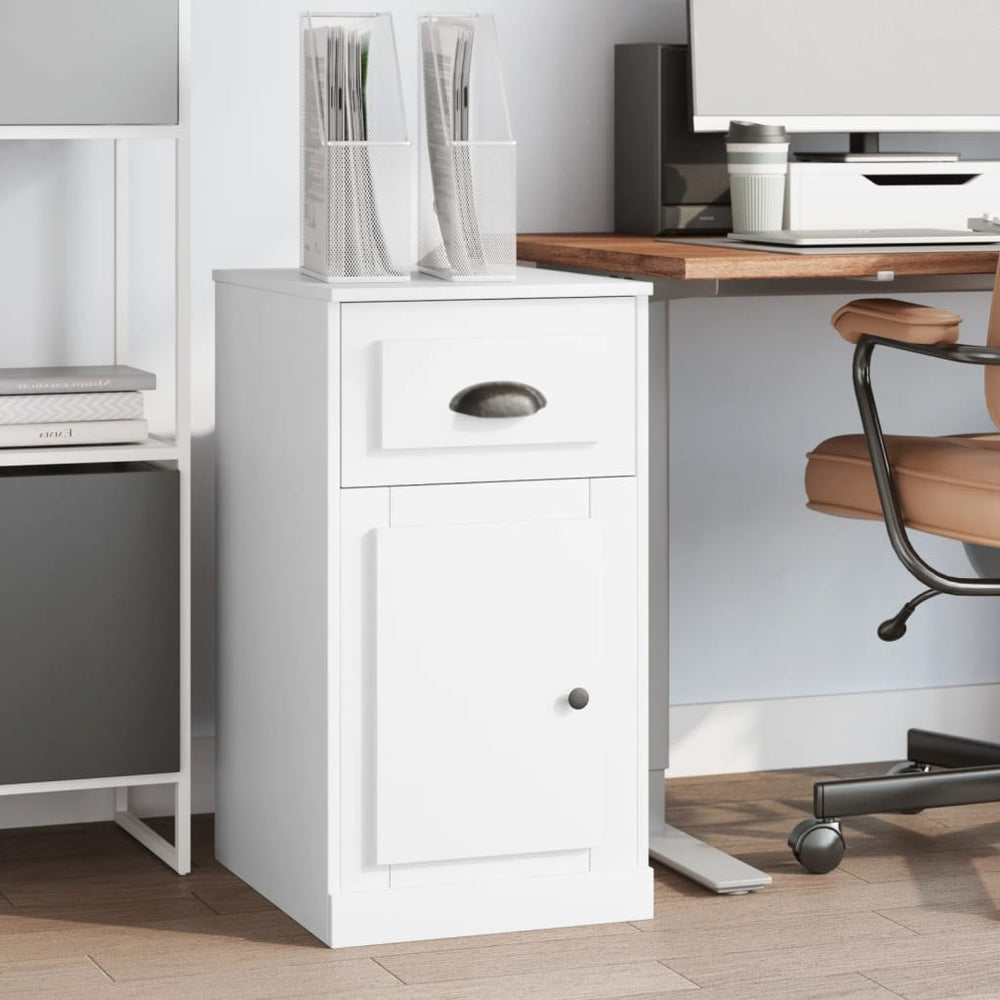 Weißer Beistellschrank mit Schublade 40x75 cm