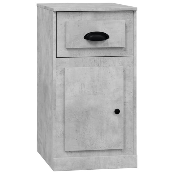 Betongrauer Beistellschrank mit Schublade