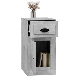 Betongrauer Beistellschrank mit Schublade