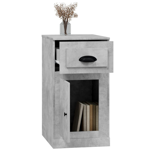 Betongrauer Beistellschrank mit Schublade
