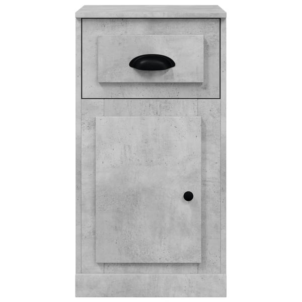 Betongrauer Beistellschrank mit Schublade