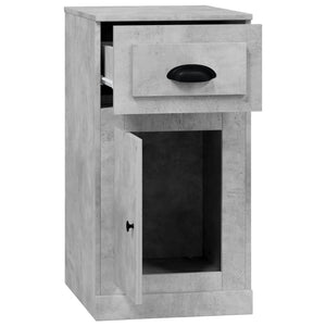 Betongrauer Beistellschrank mit Schublade