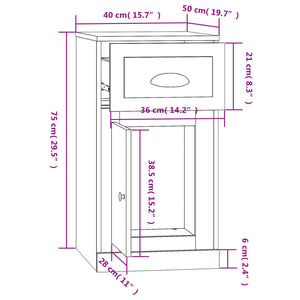 Beistellschrank Grau Sonoma mit Schublade 40x75 cm