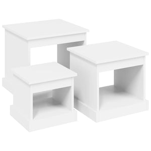 Couchtische 3er Set Weiß Holzwerkstoff
