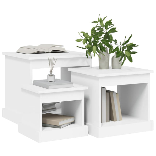 Couchtische 3er Set Weiß Holzwerkstoff
