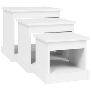Couchtische 3er Set Weiß Holzwerkstoff