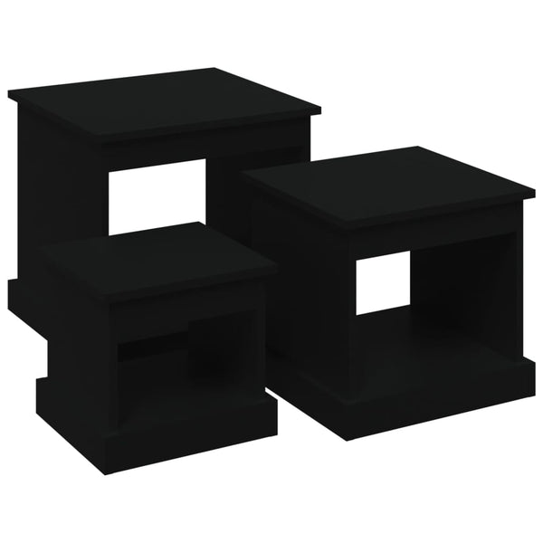 Schwarze Couchtische 3er Set