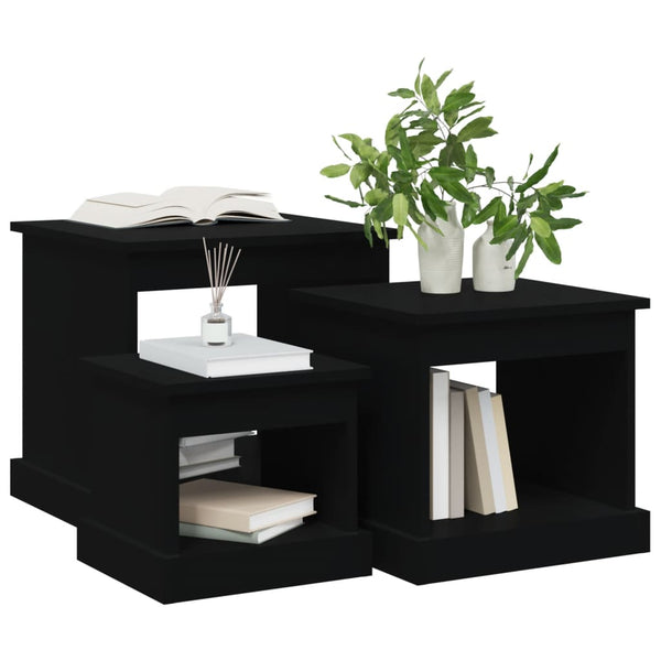 Schwarze Couchtische 3er Set