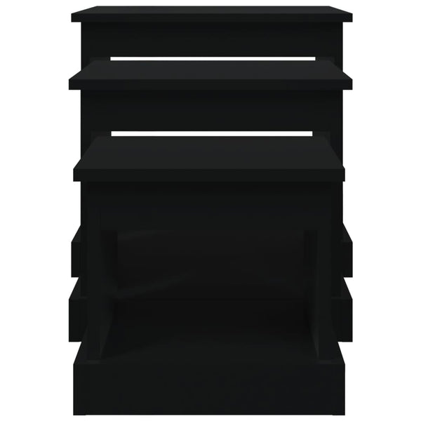 Schwarze Couchtische 3er Set