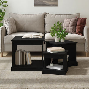 Schwarze Couchtische 3er Set