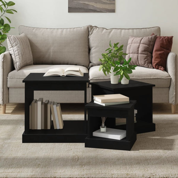 Schwarze Couchtische 3er Set