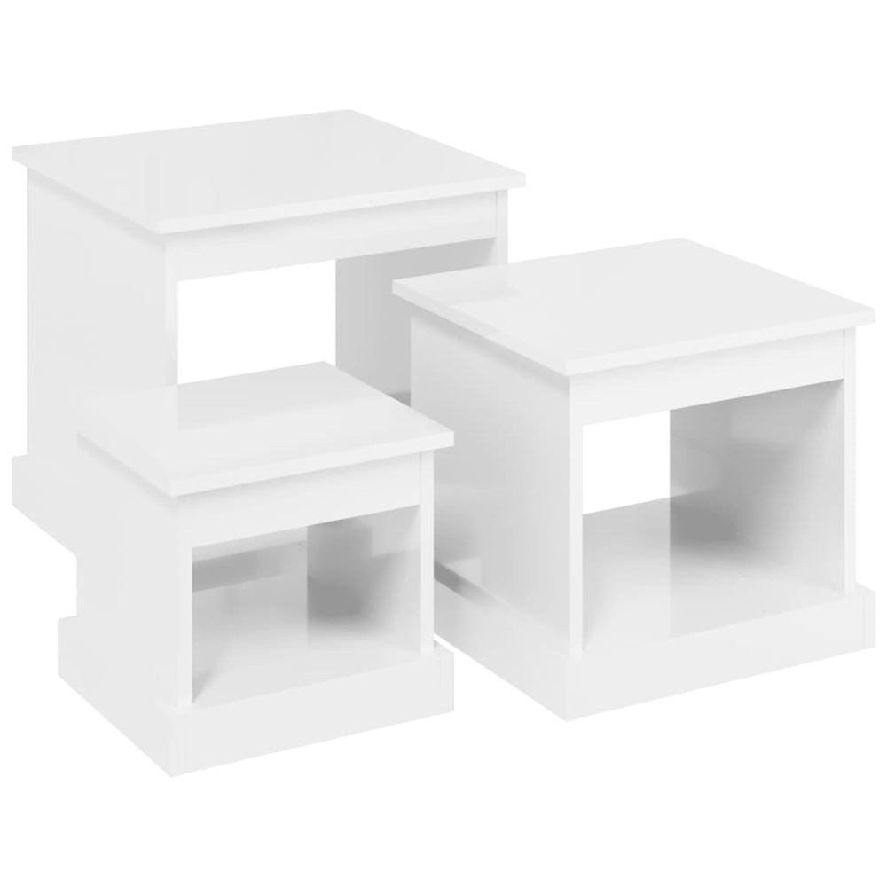 vidaXL Coffee Tables 3 pcs. High Gloss White Engineered Wood