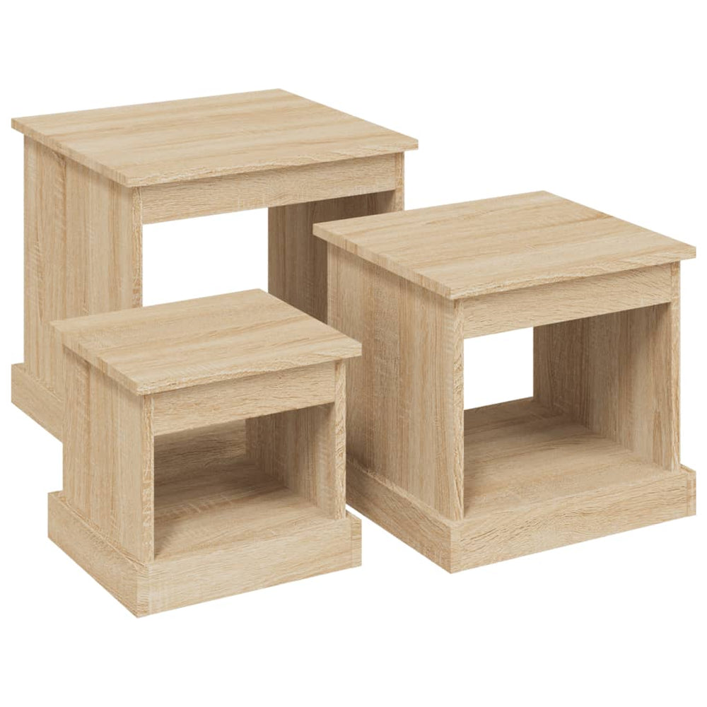 3er Set Couchtische Sonoma Eiche