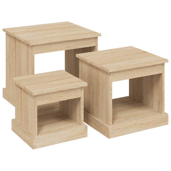 3er Set Couchtische Sonoma Eiche