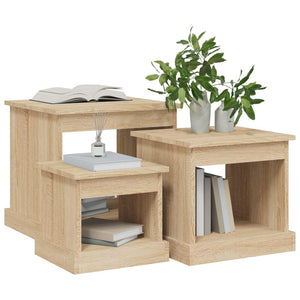 3er Set Couchtische Sonoma Eiche