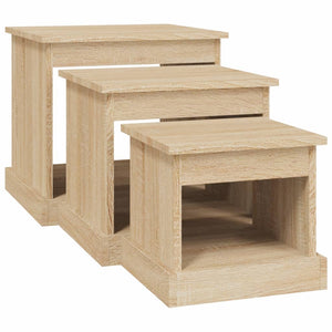 3er Set Couchtische Sonoma Eiche