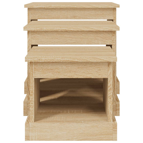 3er Set Couchtische Sonoma Eiche