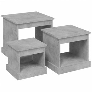 3er Set Couchtische Betongrau