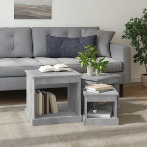 3er Set Couchtische Betongrau