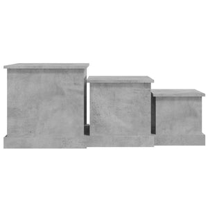 3er Set Couchtische Betongrau