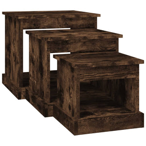 3er Couchtisch Set, Räuchereiche