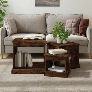 3er Couchtisch Set, Räuchereiche