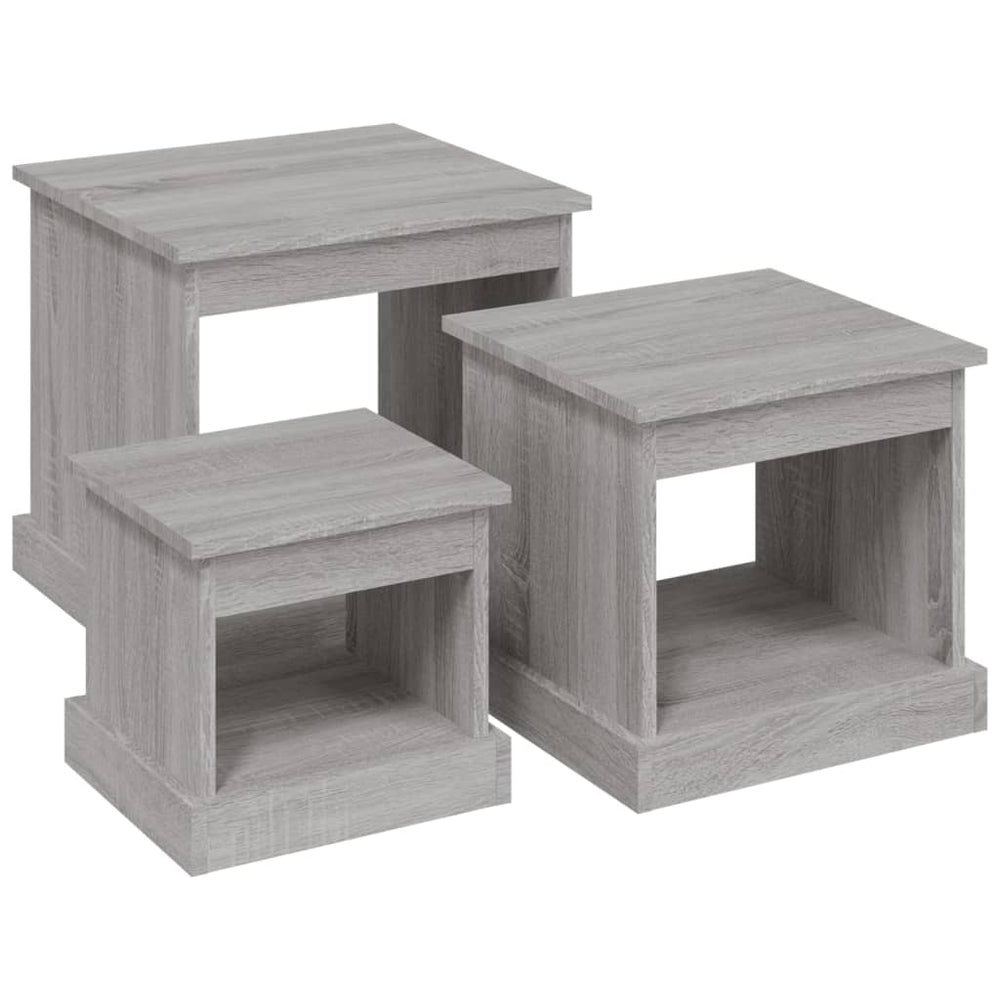 3er Set Couchtische Grau Sonoma Holz