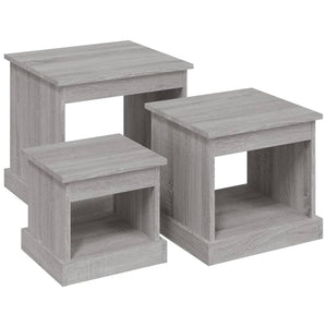 3er Set Couchtische Grau Sonoma Holz