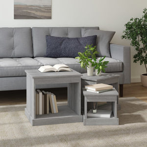 3er Set Couchtische Grau Sonoma Holz