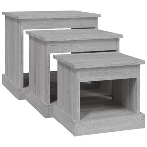 3er Set Couchtische Grau Sonoma Holz