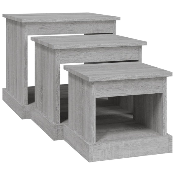 3er Set Couchtische Grau Sonoma Holz