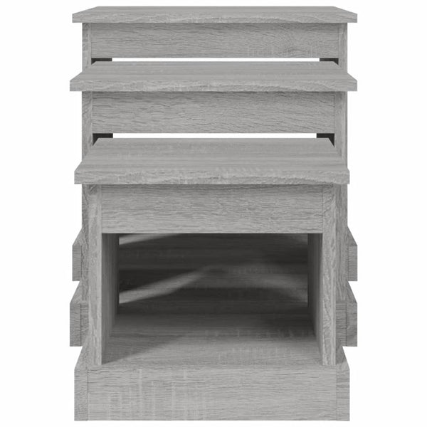 3er Set Couchtische Grau Sonoma Holz