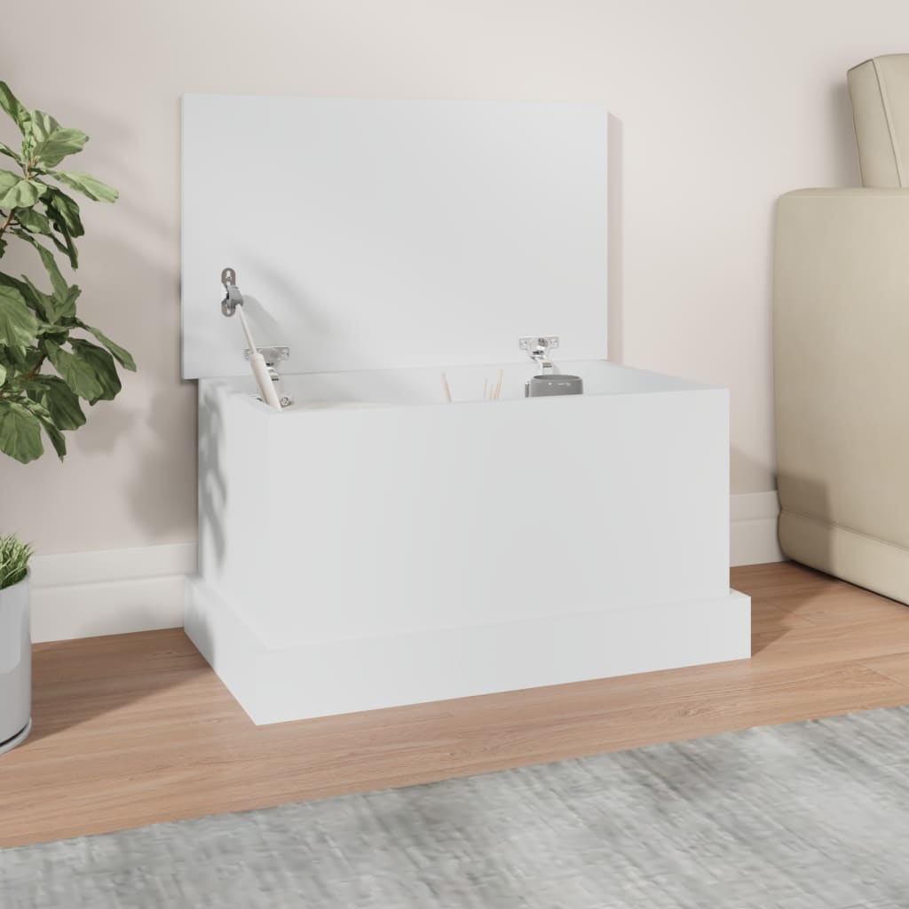 vidaXL Boîte de rangement blanc 50 x 30 x 28 cm Bois d'ingénierie
